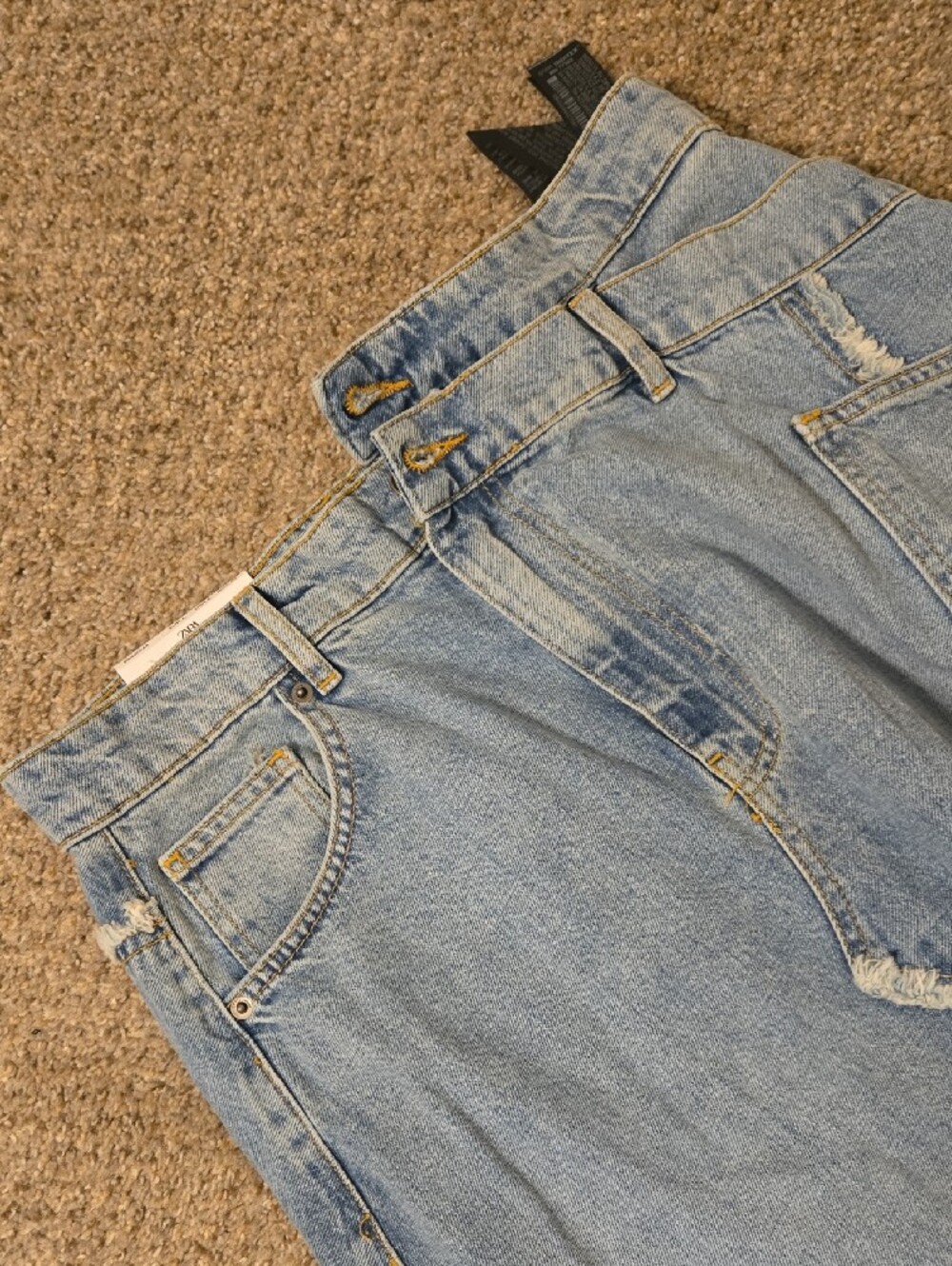 ZARA light Blue Denim A-Line Skirt - Picture 3 of 4